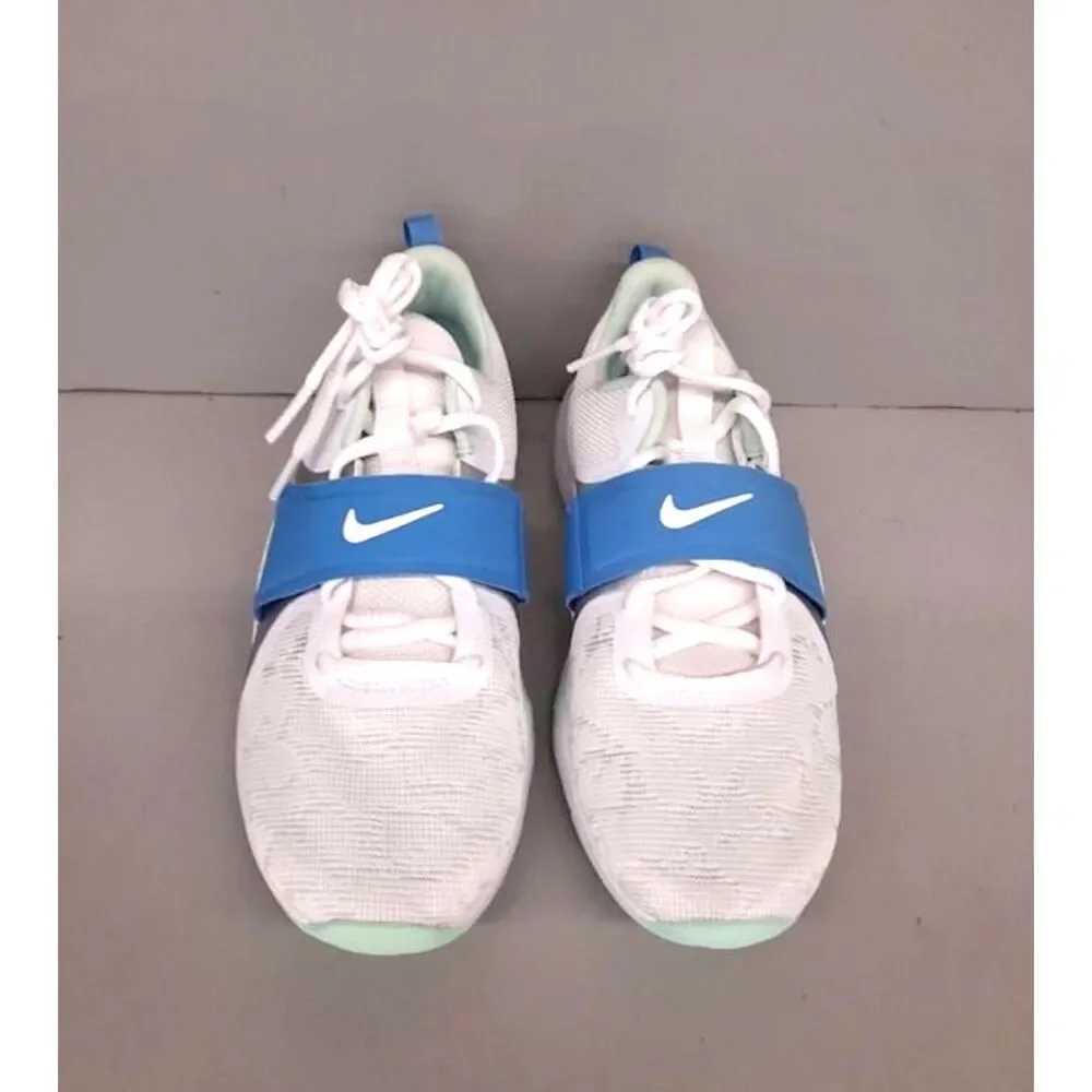 Nike Women's White Blue Renew-in-Season Comfort Footbed TR12 Training Sneakers